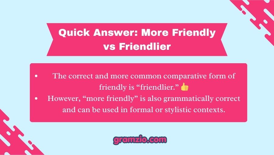 More Friendly vs Friendlier