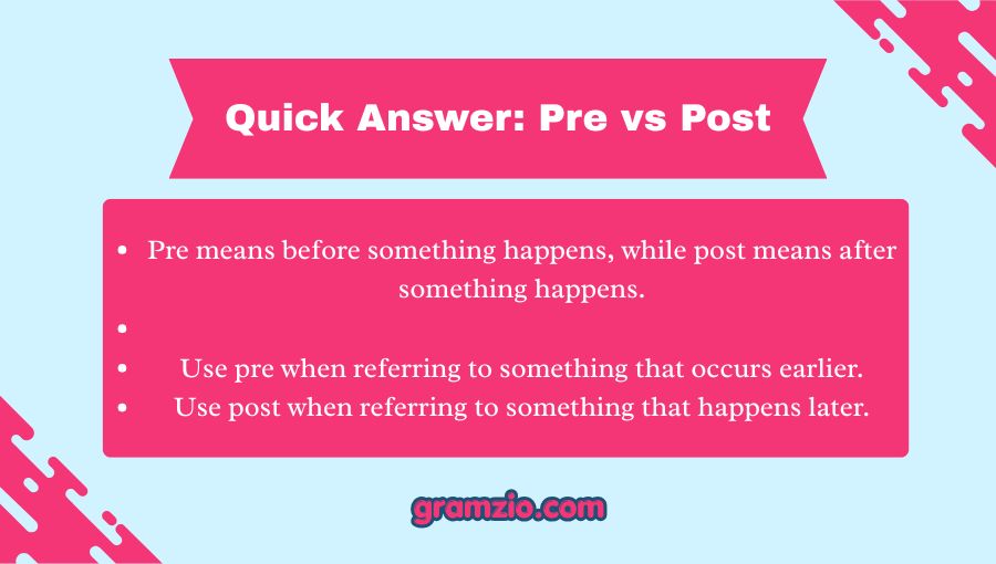Pre vs Post
