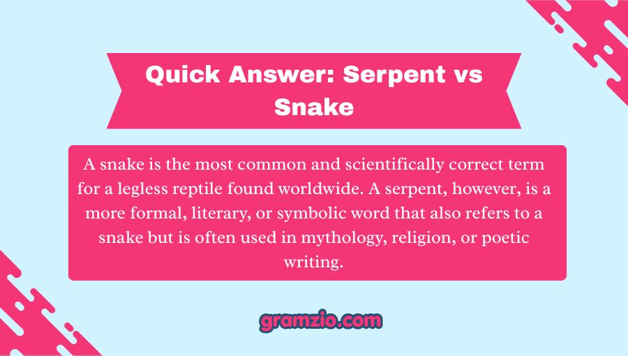 Serpent vs Snake