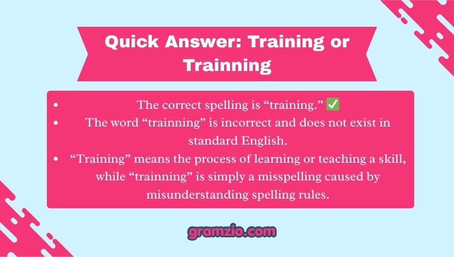 Training or Trainning
