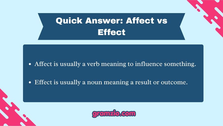 Affect vs Effect
