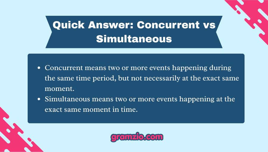 Concurrent vs Simultaneous