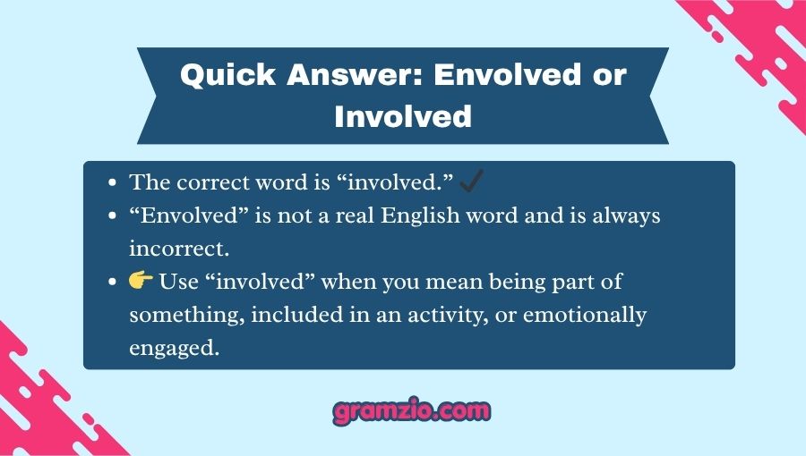 Envolved or Involved
