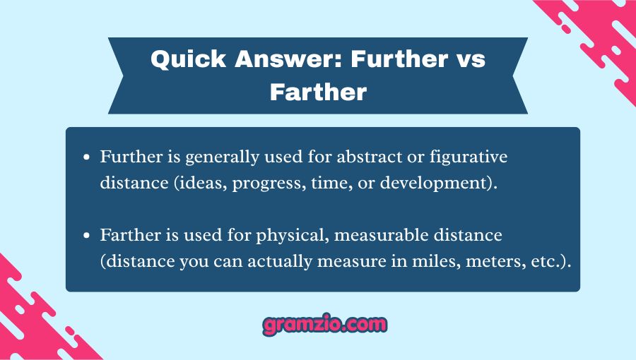 Further vs Farther