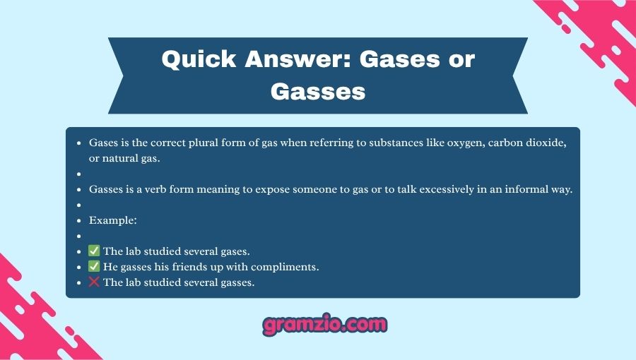 Gases or Gasses