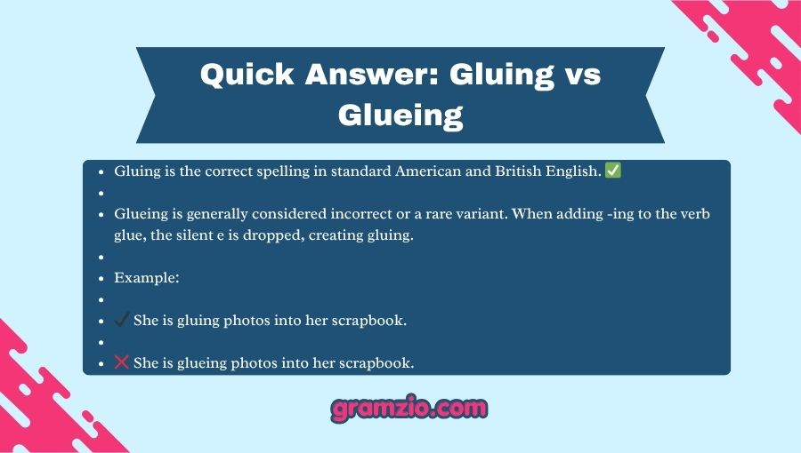 Gluing vs Glueing