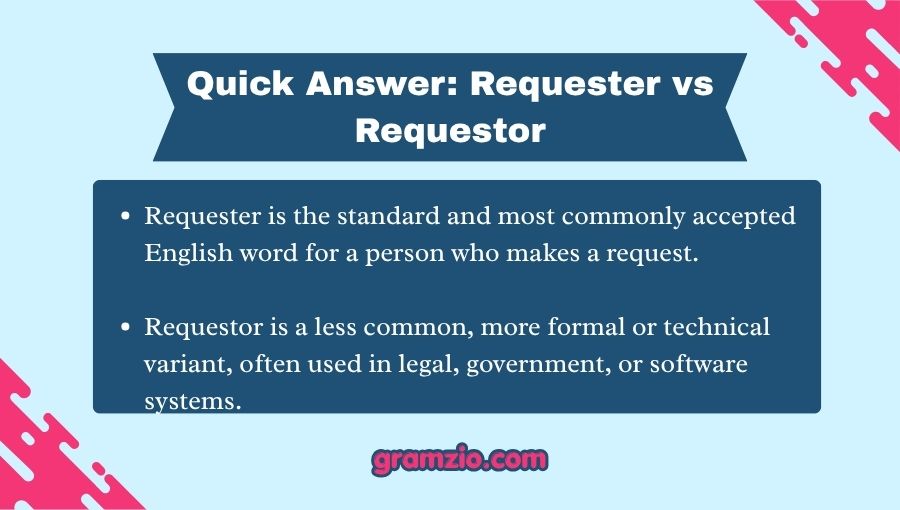 Requester vs Requestor