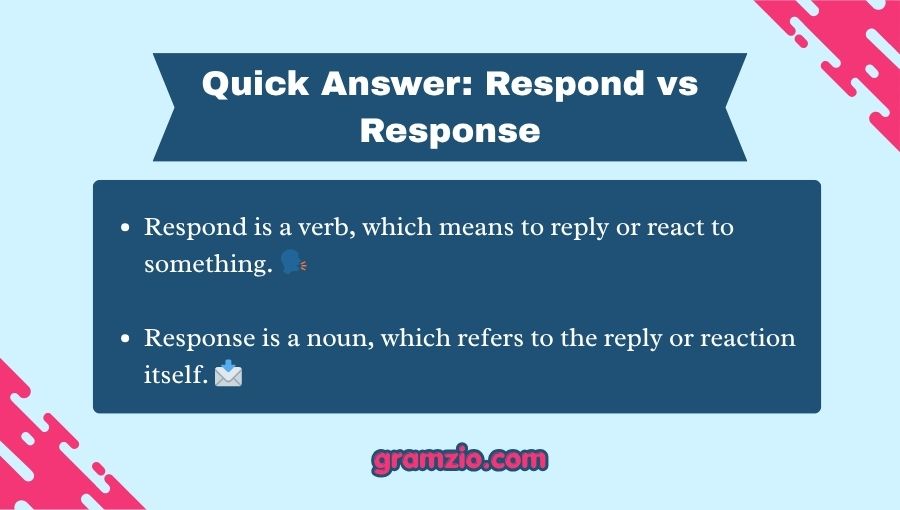 Respond vs Response