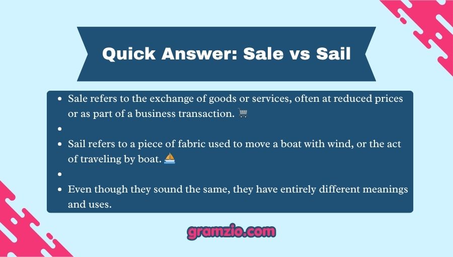 Sale vs Sail