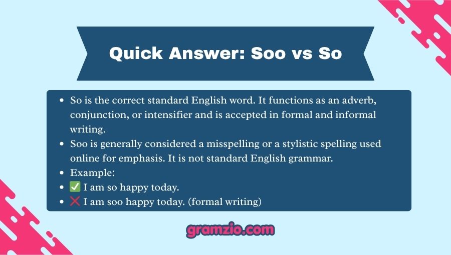 Soo vs So