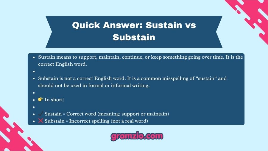 Sustain vs Substain
