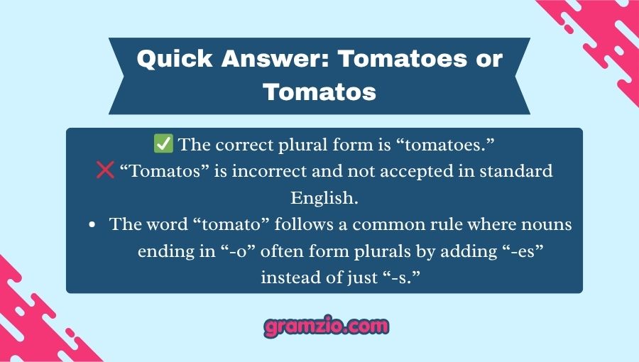 Tomatoes or Tomatos