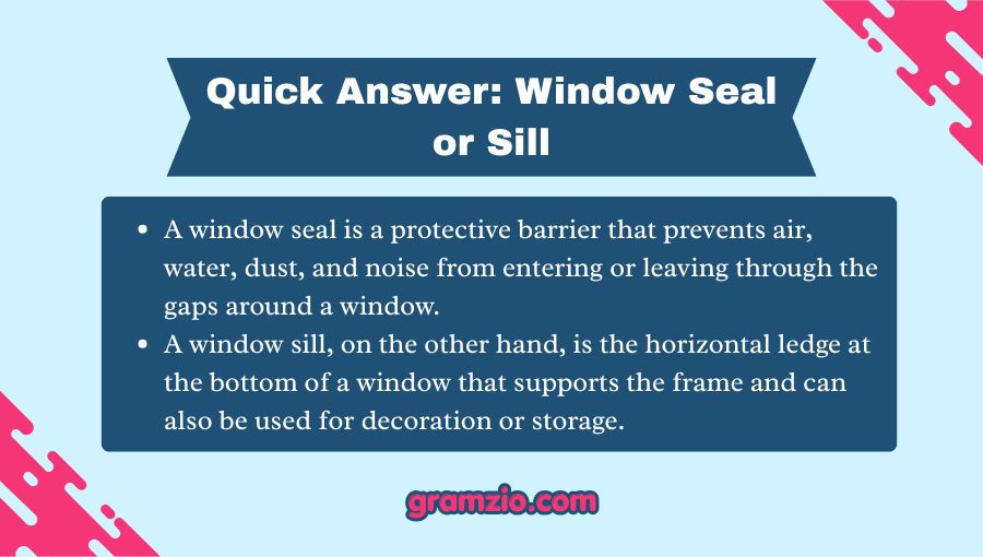 Window Seal or Sill