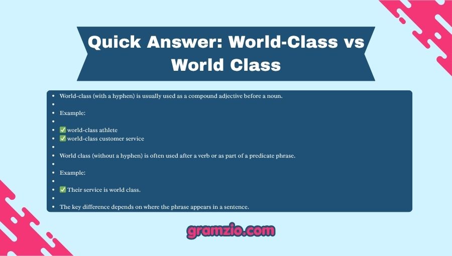 World-Class vs World Class