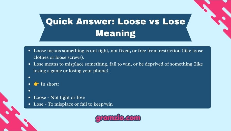 Loose vs Lose