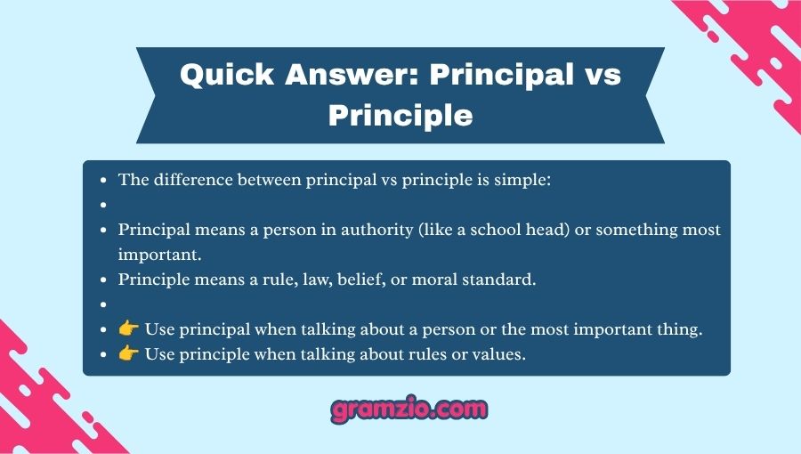 Principal vs Principle